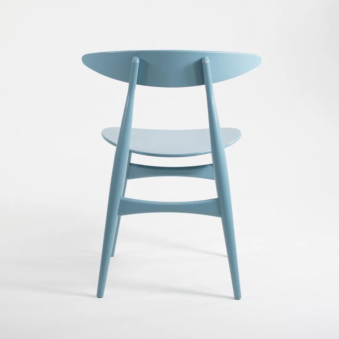 Danish 2020 CH33T Dining Chair by Hans Wegner for Carl Hansen in Blue Beech For Sale