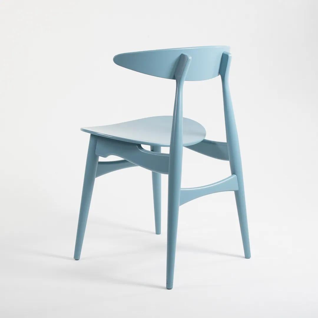 2020 CH33T Dining Chair by Hans Wegner for Carl Hansen in Blue Beech In Good Condition For Sale In Philadelphia, PA
