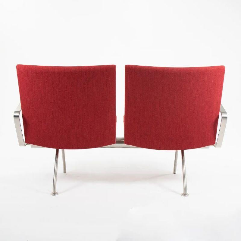Scandinavian Modern 2020 CH402 Kastrup Two Seater Sofa by Hans Wegner for Carl Hansen in Red Fabric For Sale