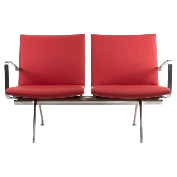 2020 CH402 Kastrup Two Seater Sofa by Hans Wegner for Carl Hansen in Red Leather
