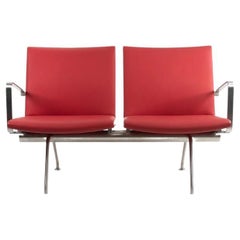 Canapé Kastrup Two Seater 2020 CH402 de Hans Wegner pour Carl Hansen en cuir rouge