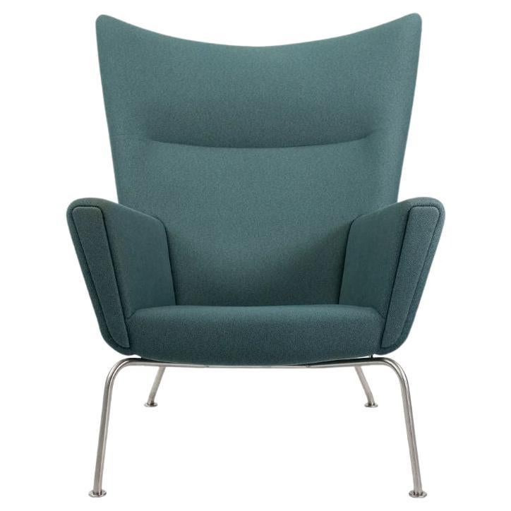2020 CH445 Wing Lounge Chair by Hans Wegner for Carl Hansen in Green Fabric