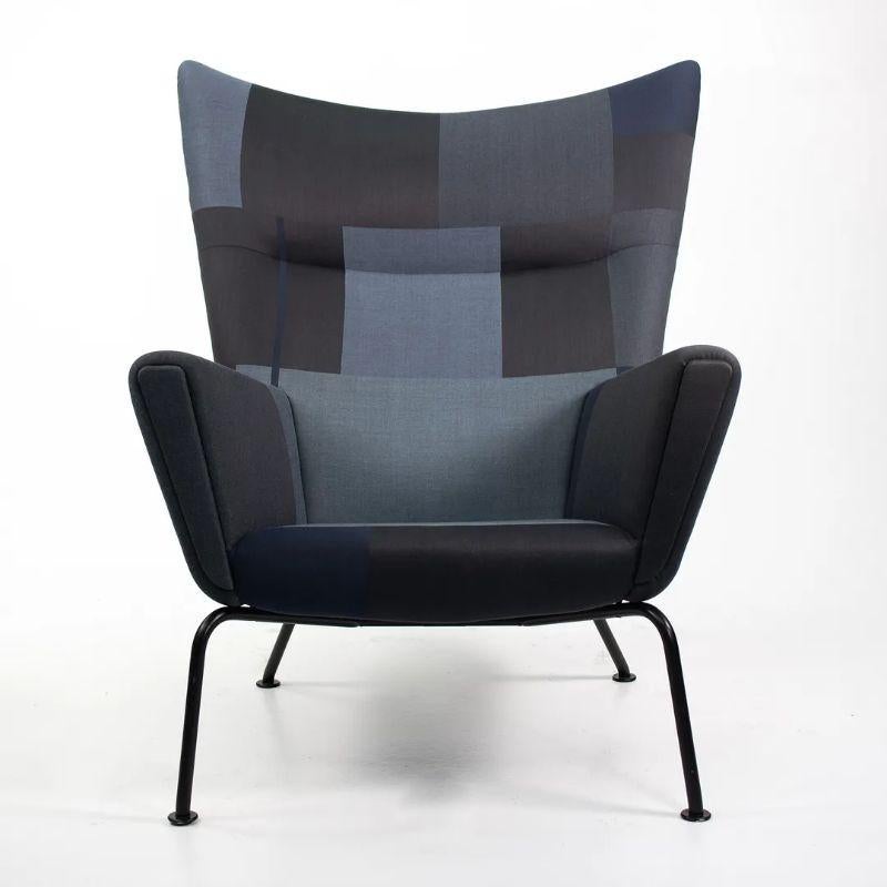 2020 CH445 Wing Lounge Chair by Hans Wegner for Carl Hansen in Patterned Fabric For Sale 1