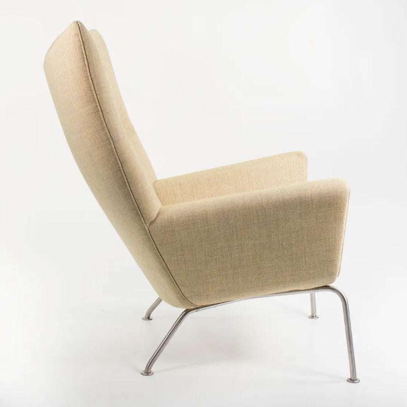 Contemporary 2020 CH445 Wing Lounge Chair by Hans Wegner for Carl Hansen in Yellow Fabric For Sale