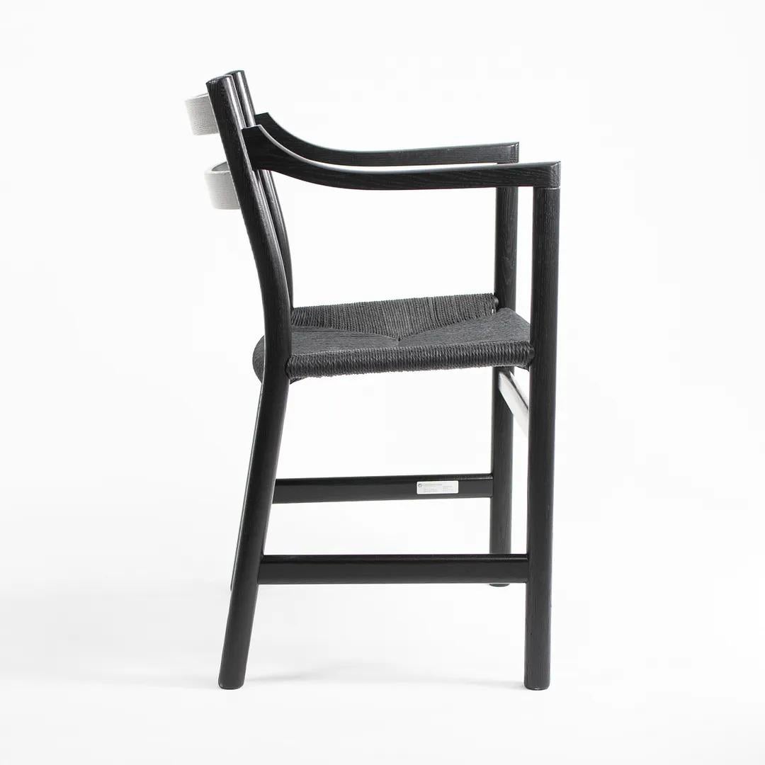 2020 CH46 Chaise de salle à manger par Hans Wegner pour Carl Hansen Chêne noir et cordon de papier en vente 3
