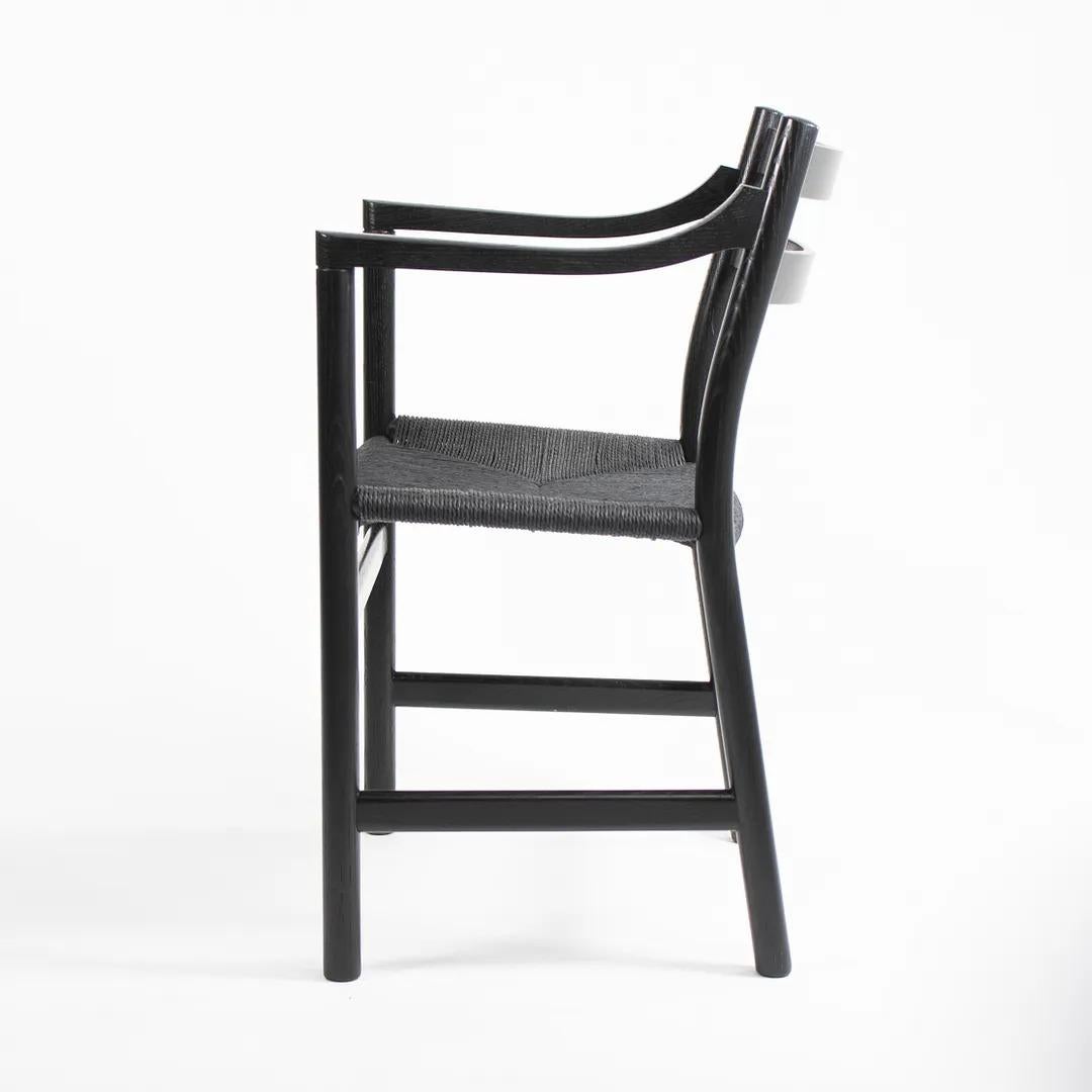 Scandinavian Modern 2020 CH46 Dining Chair by Hans Wegner for Carl Hansen Black Oak and Paper Cord For Sale