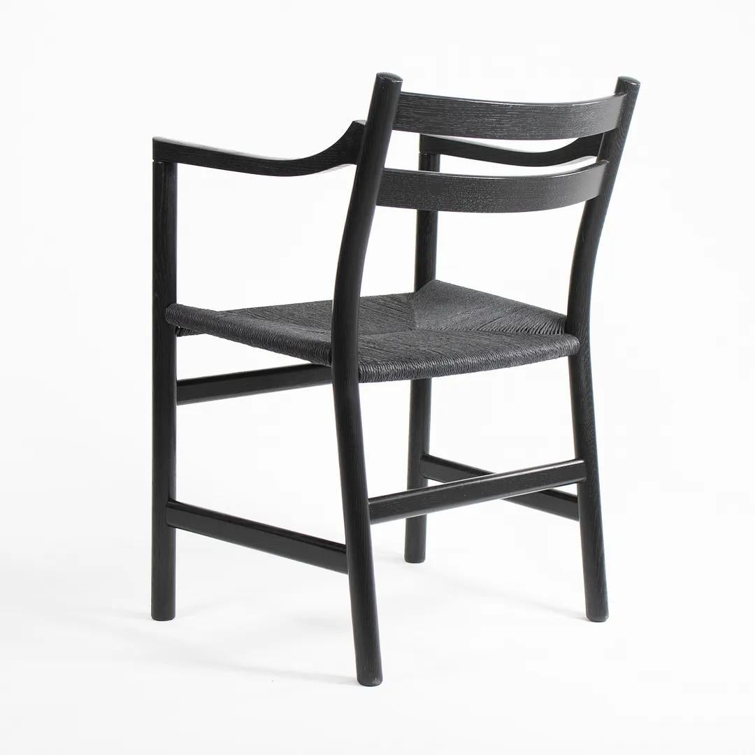 Danish 2020 CH46 Dining Chair by Hans Wegner for Carl Hansen Black Oak and Paper Cord For Sale