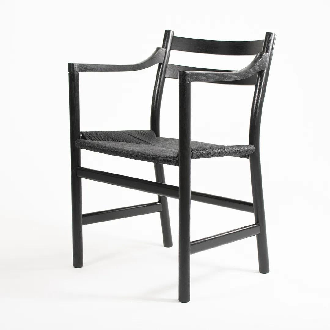 2020 CH46 Chaise de salle à manger par Hans Wegner pour Carl Hansen Chêne noir et cordon de papier en vente 1