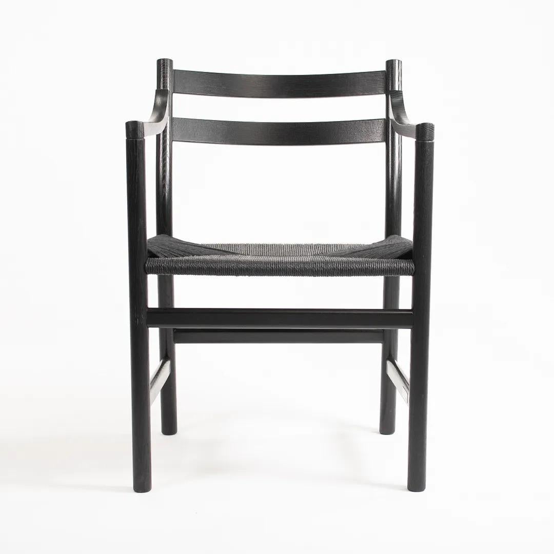 2020 CH46 Chaise de salle à manger par Hans Wegner pour Carl Hansen Chêne noir et cordon de papier en vente 2