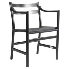 2020 CH46 Dining Chair by Hans Wegner for Carl Hansen Black Oak and Paper Cord