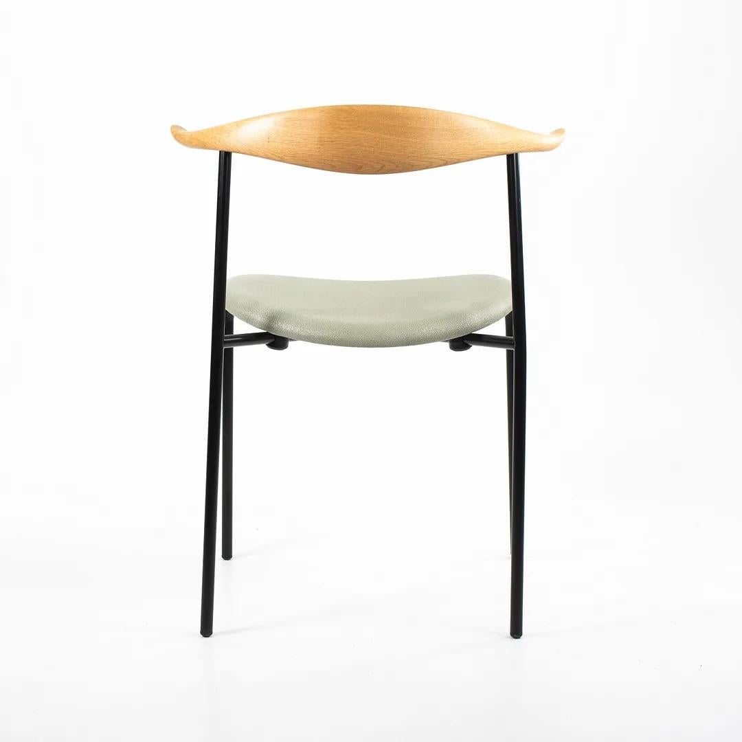 2020 CH88P Dining Chair by Hans Wegner for Carl Hansen in Oak & Shagreen Leather For Sale 3