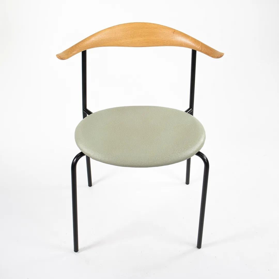 2020 CH88P Dining Chair by Hans Wegner for Carl Hansen in Oak & Shagreen Leather In Good Condition For Sale In Philadelphia, PA