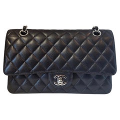 2020 Chanel black caviar leather silver hardware 2.55 Shoulder bag