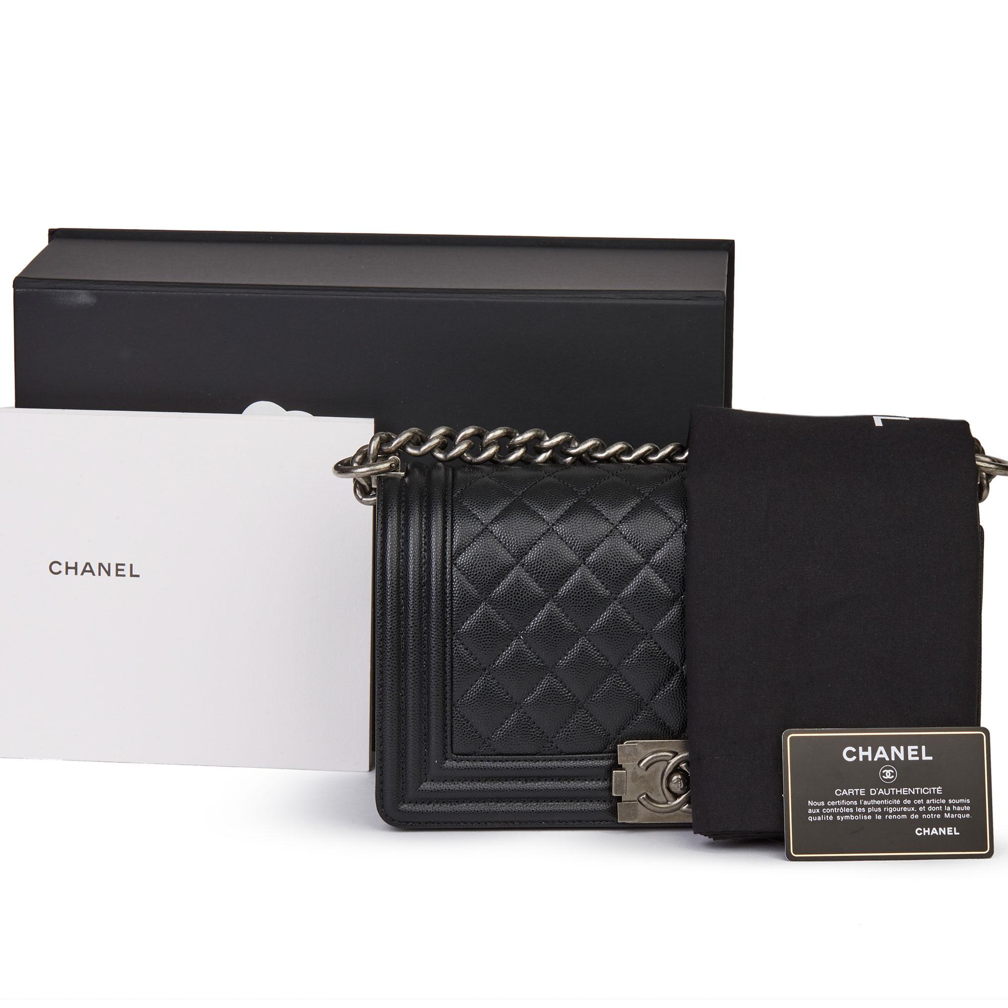 2020 Chanel Black Quilted Caviar Leather Medium Le Boy 8