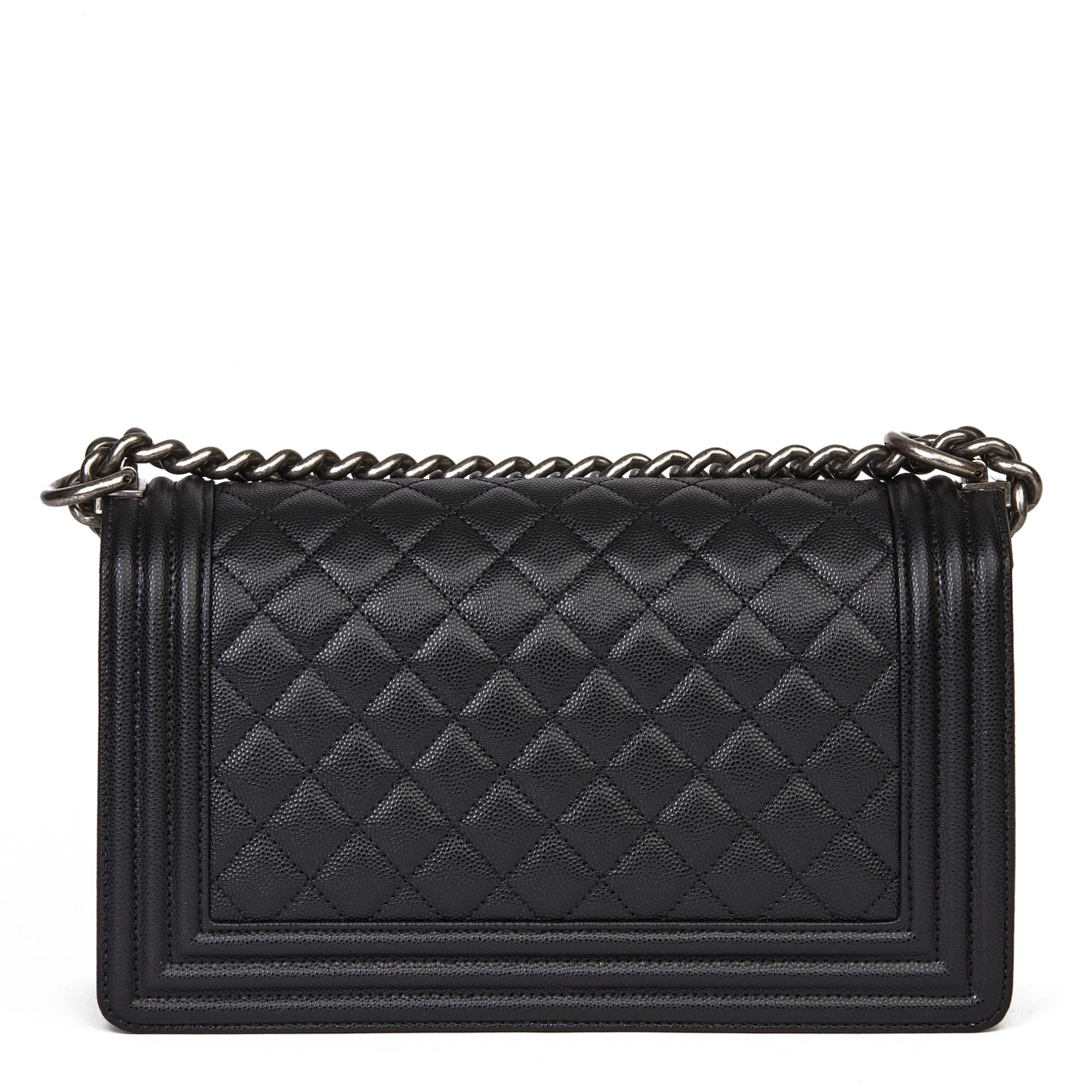 2020 Chanel Black Quilted Caviar Leather Medium Le Boy 1