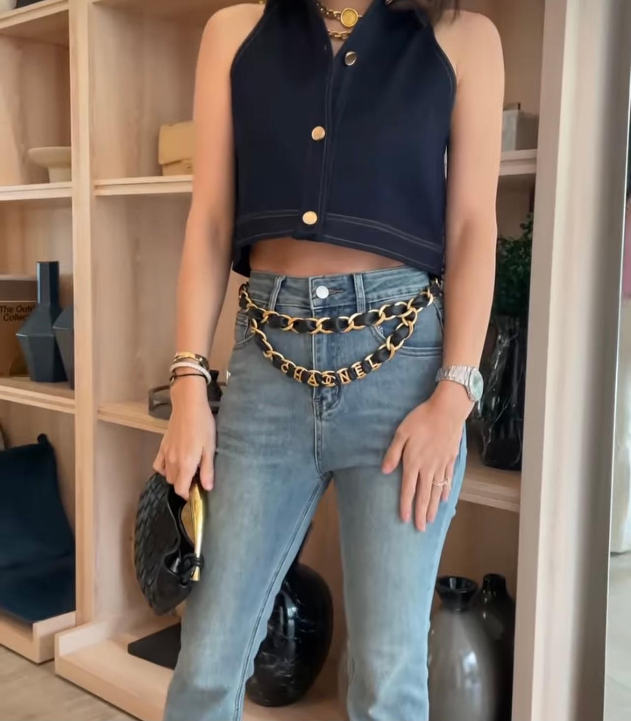 2020 Chanel Chunky Logo Layered Belt For Sale 7