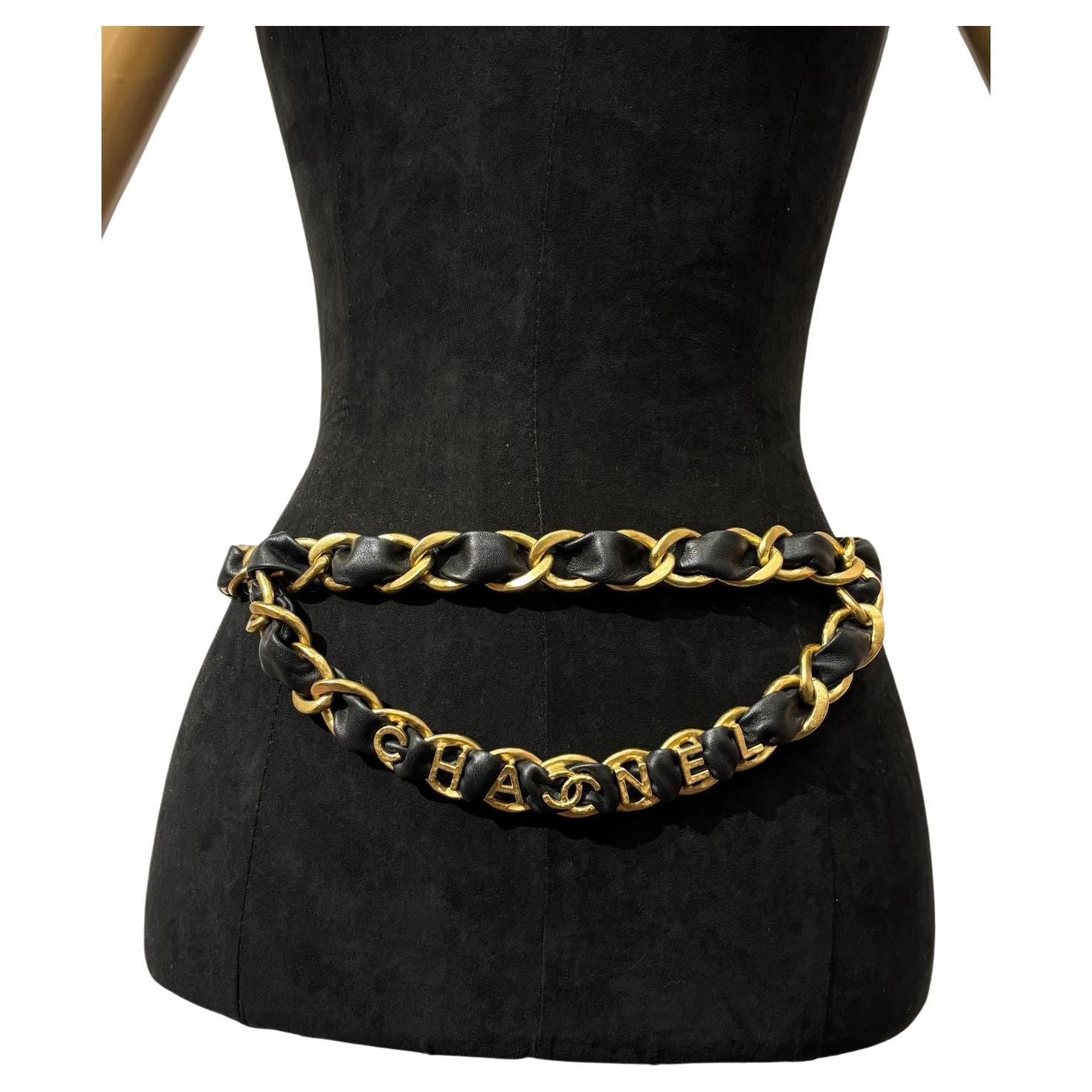 2020 Chanel Chunky Logo Layered Belt