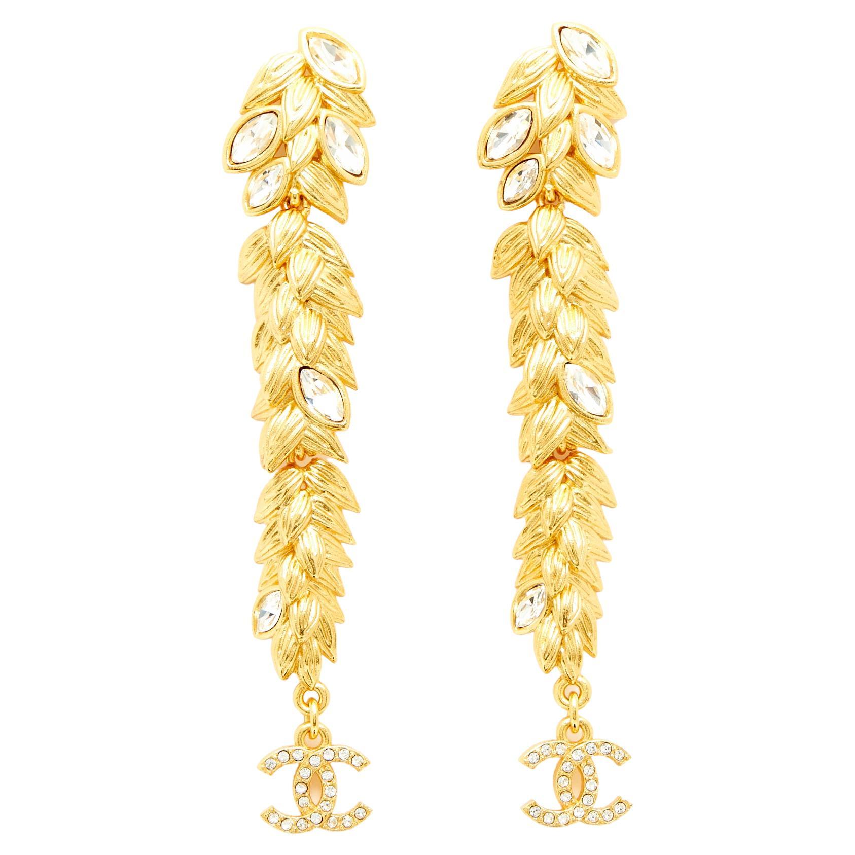 2020 Chanel Earrings studs Golden Palm For Sale