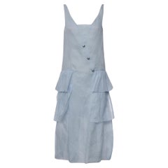Robe sans manches Chanel 2020 bleu clair en organza