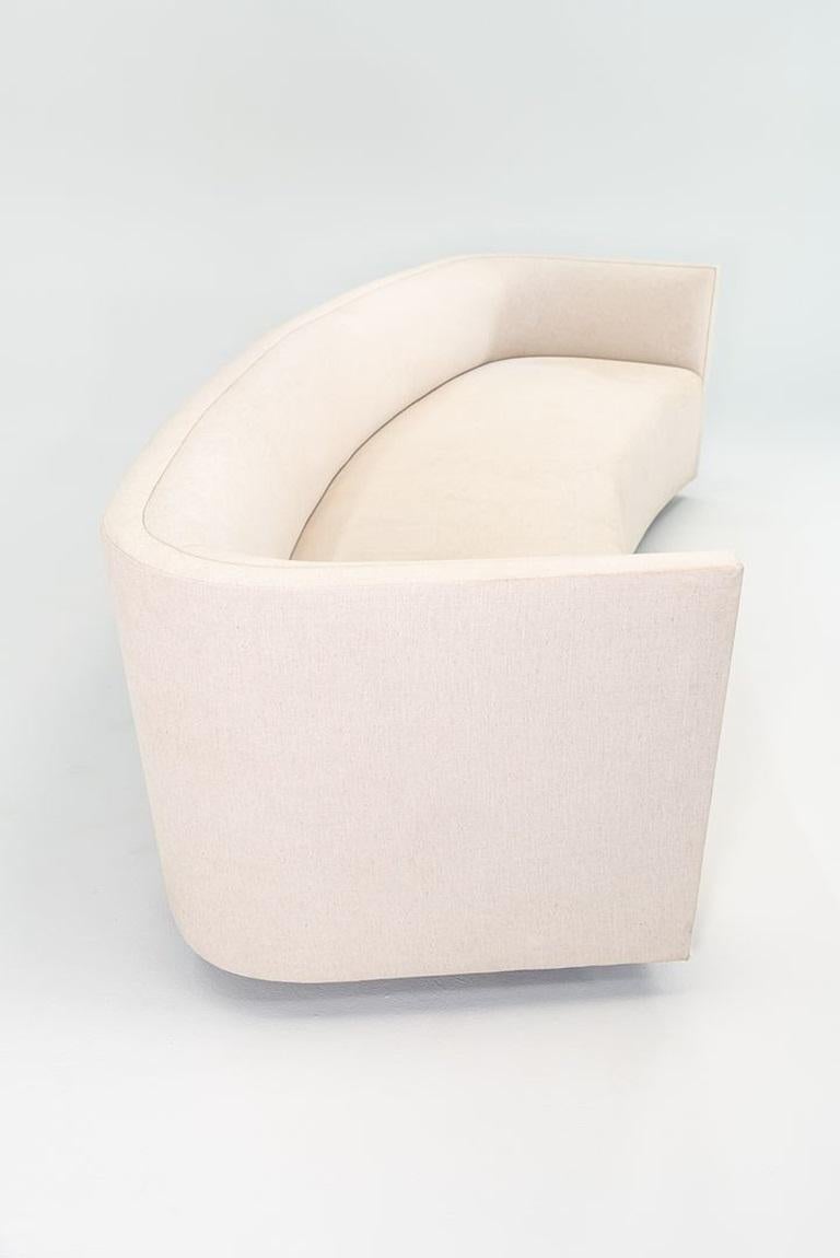 American 2020 Custom Sculptural Sofa in the Dunbar Style from NYC Tower in Off-White For Sale