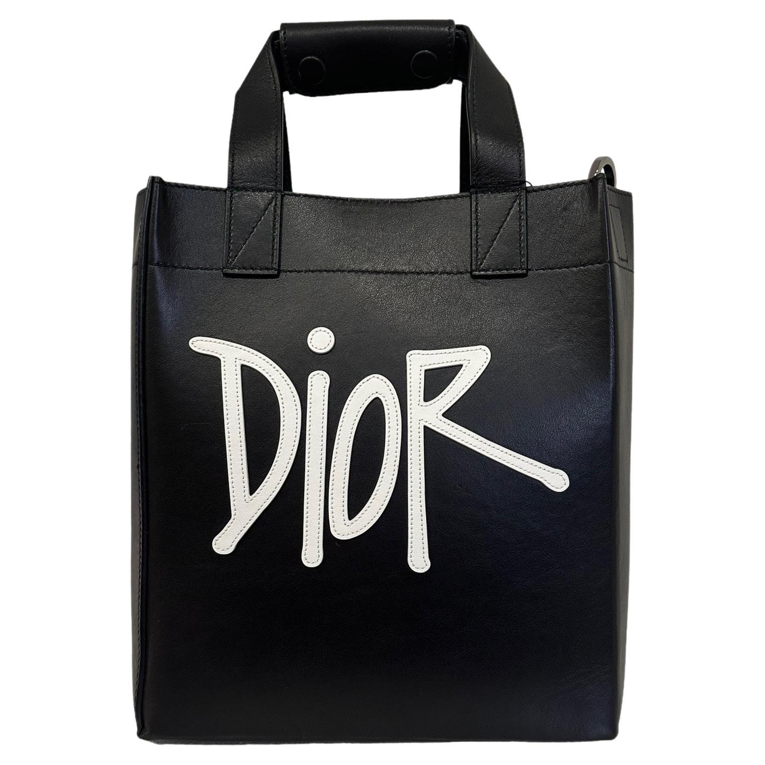 2020 Dior x Shawn Stüssy Top Handle Bag Sac Plat Limited Edition For Sale  at 1stDibs