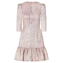 2020 Dolce & Gabbana Pink Metallic Jacquard Sheath Mini Dress 2020 Dolce & Gabbana Pink Metallic Jacquard Sheath Mini Dress