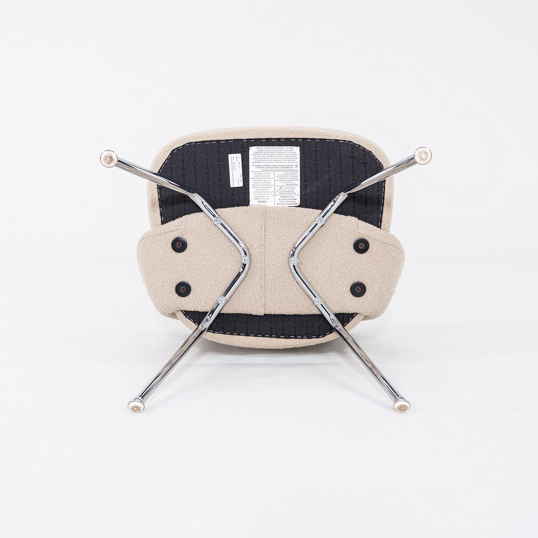 Acier 2020 Eero Saarinen for Knoll Chaise d'appoint sans bras en tissu bouclé en vente