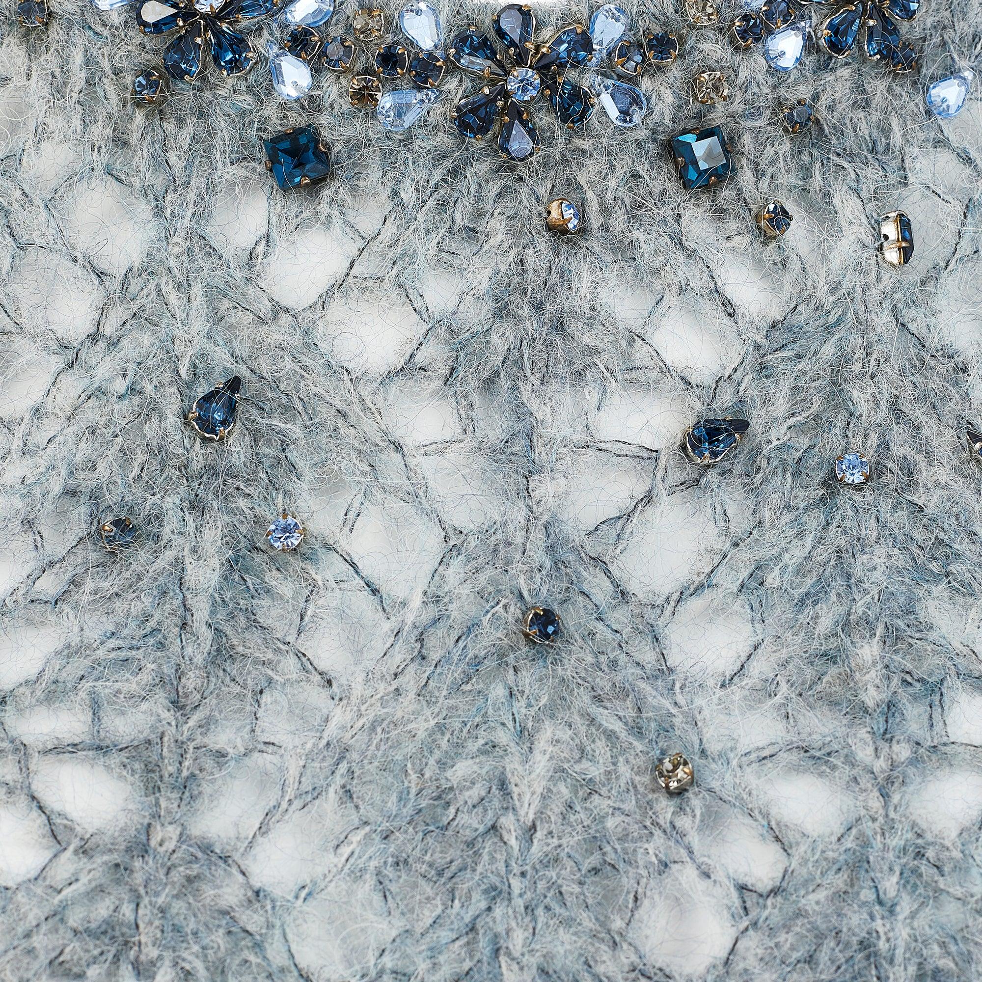 2020 Ermanno Scervino Grey Alpaca Wool Jewelled Jumper In Excellent Condition For Sale In London, GB
