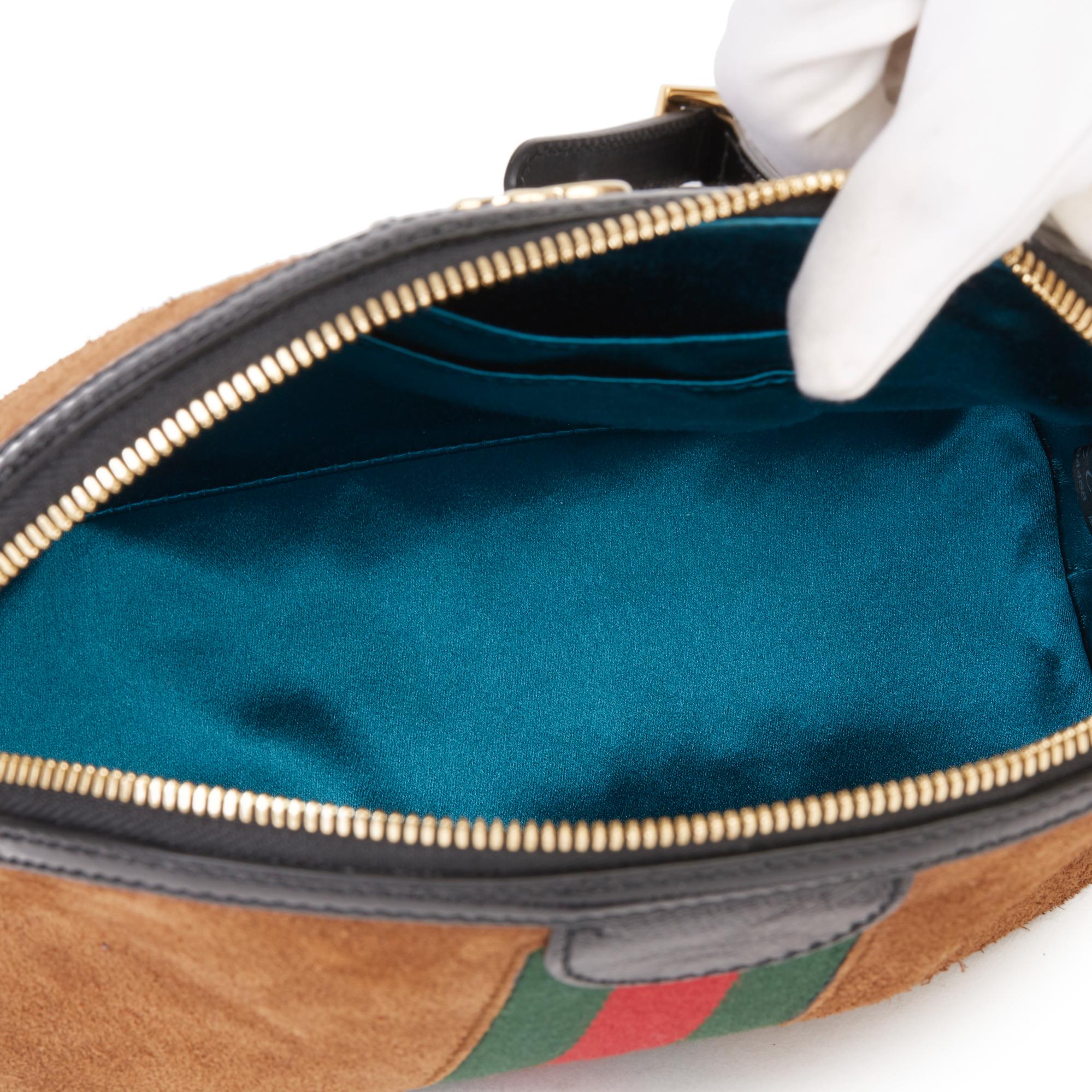 2020 Gucci Schwarz Aged Patent Kalbsleder & Braun Wildleder Web Kleine Orphidia Tasche 5