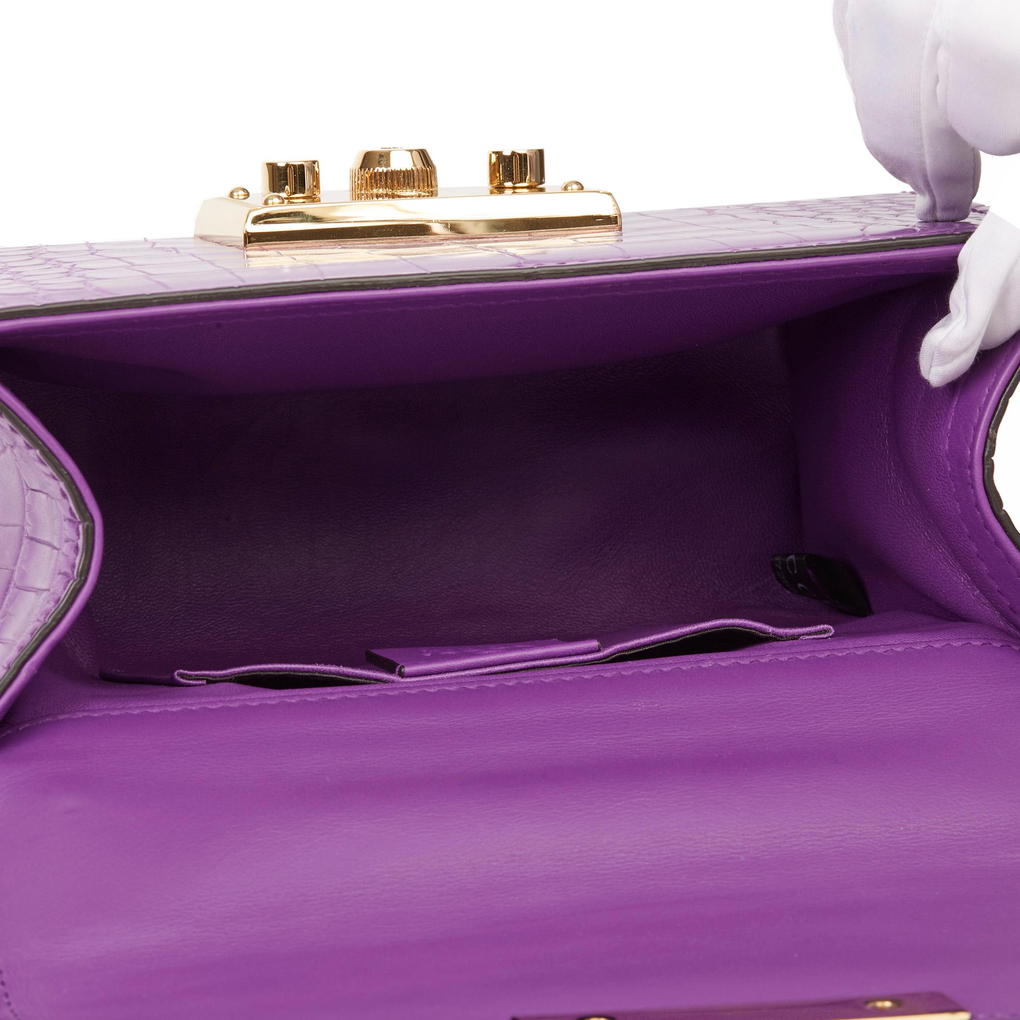 Violette Cyclamen Matte Alligatorleder-Umhängetasche von Gucci 2020 im Angebot 6