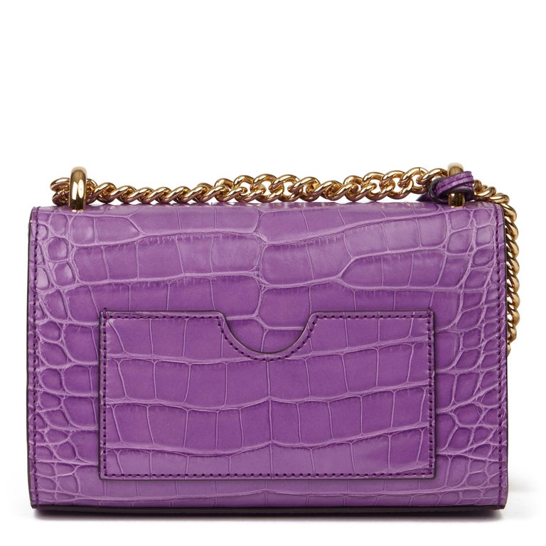 2020 Gucci Violet Cyclamen Matte Alligator Leather Small Padlock ...