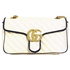 2020 Gucci White Leather Marmont Bag