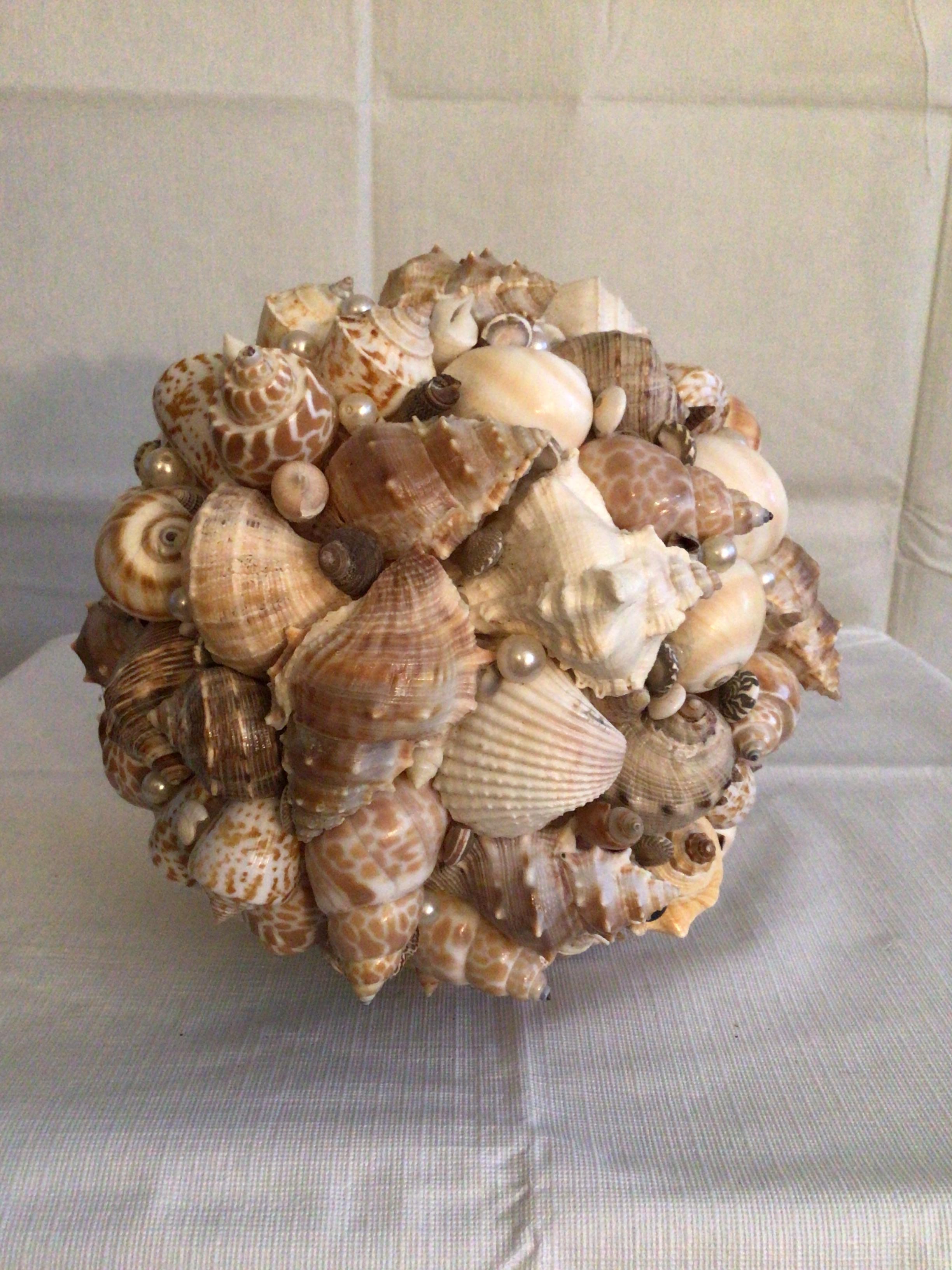 2020 handmade shell ball sculpture.