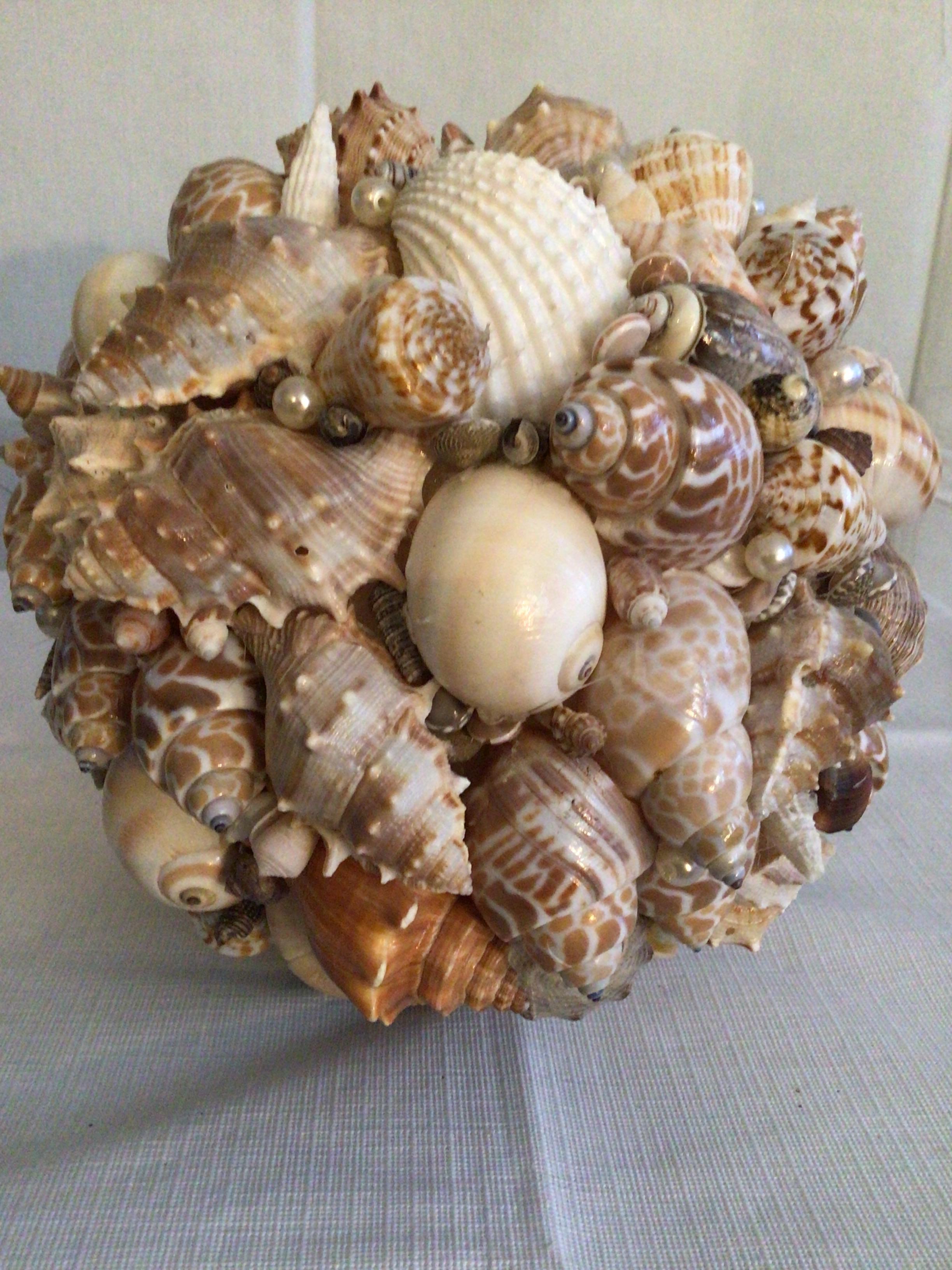 Contemporary 2020 Handmade Shell Ball Sculpture For Sale