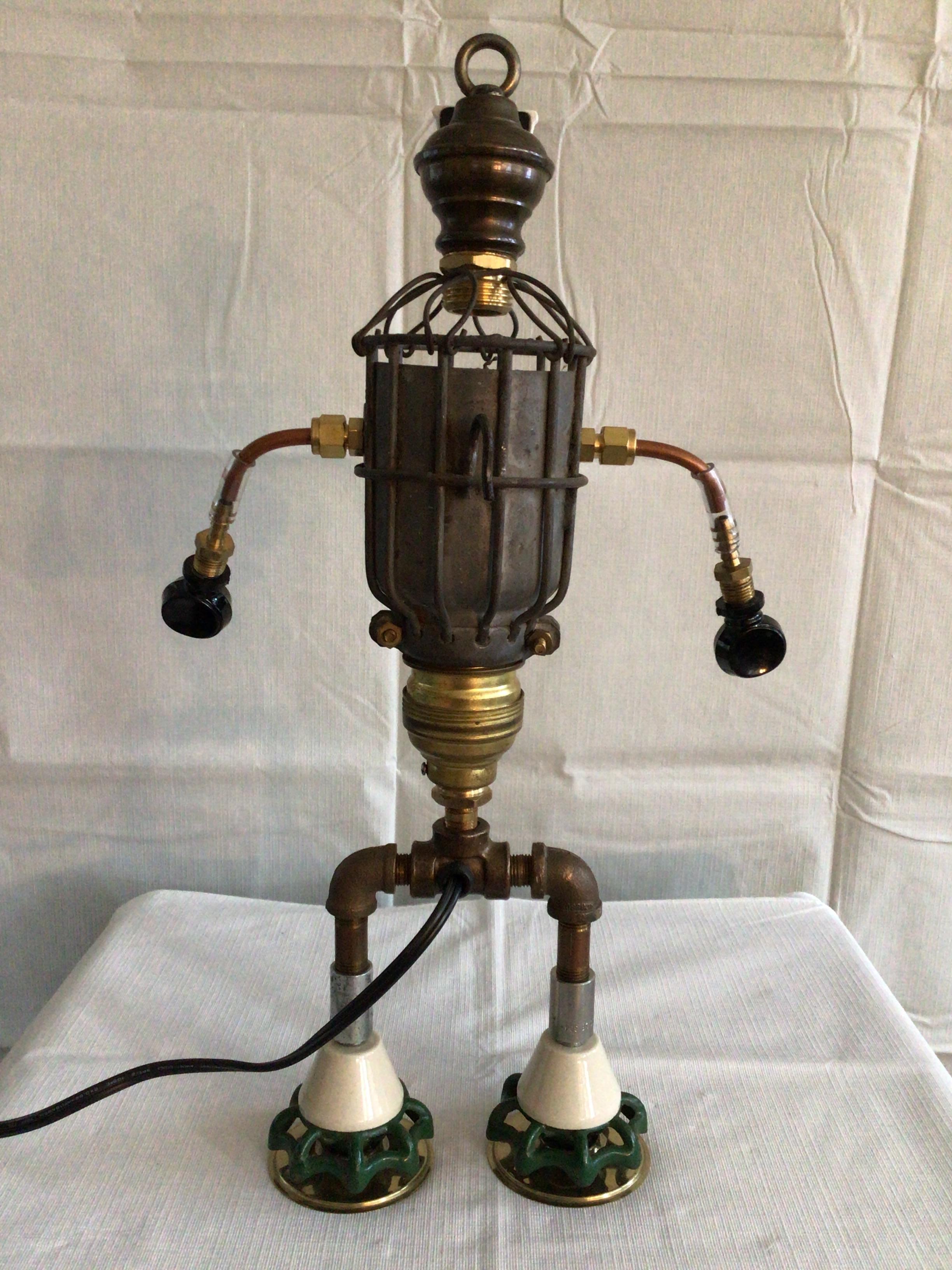 Metallo 2020 Robot industriale fatto a mano con luce intermittente in vendita