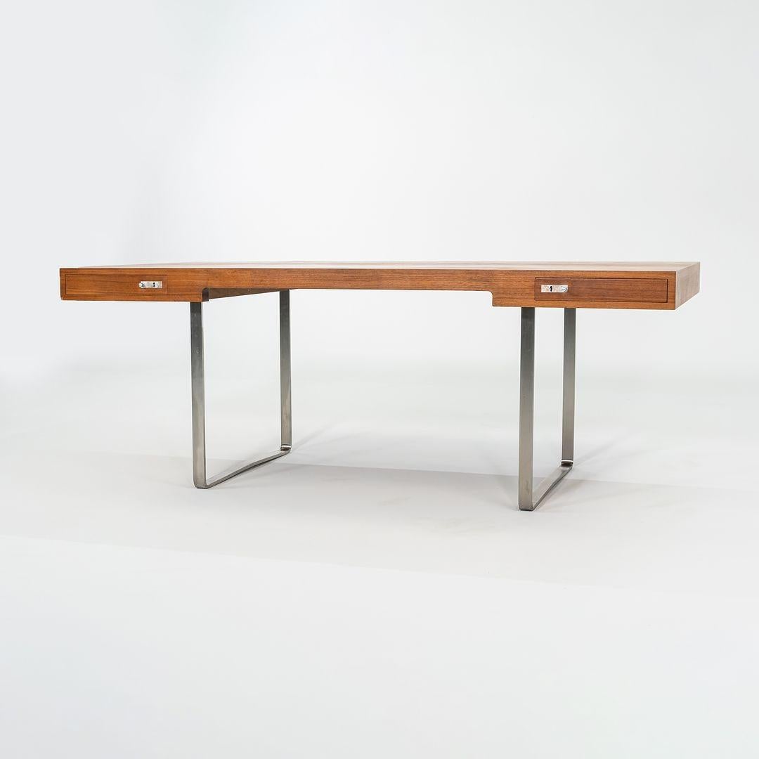 2020 Hans Wegner for Carl Hansen CH110 Executive Desk Noce Inox 2x Disponibile in vendita 5