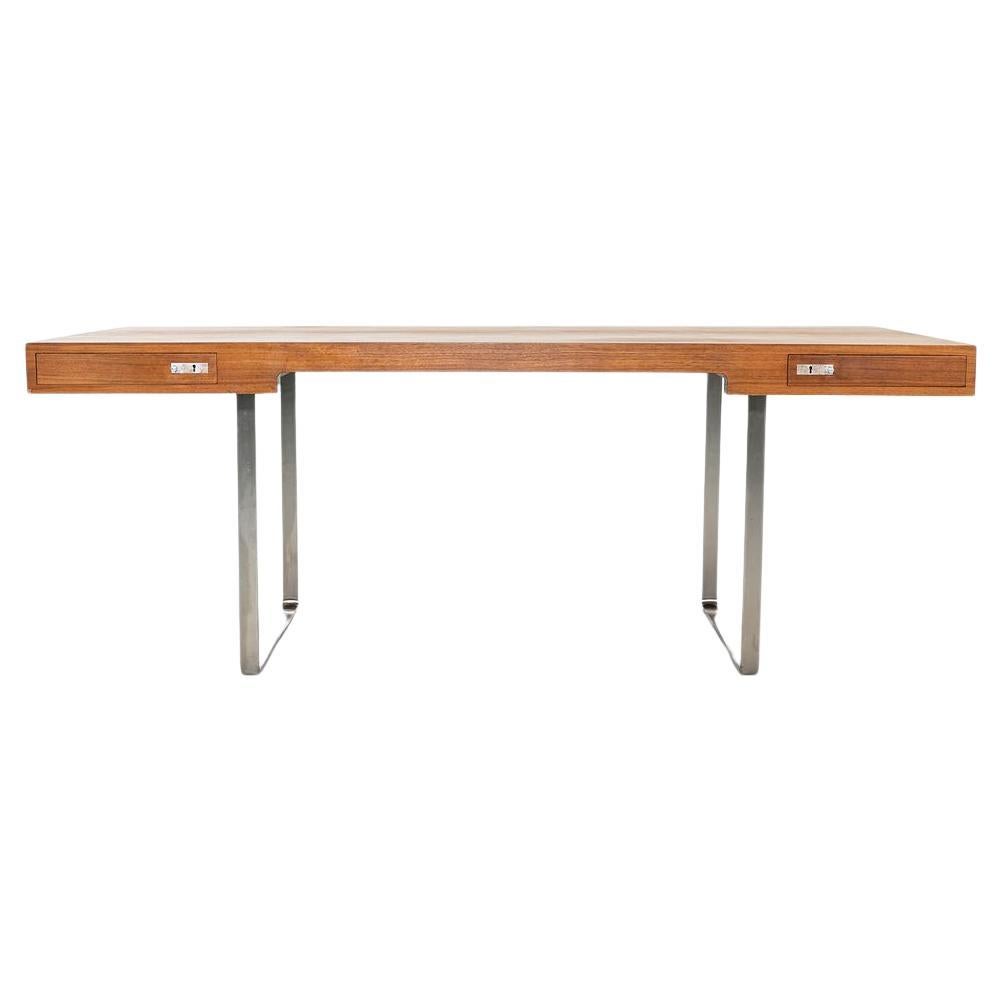 2020 Hans Wegner for Carl Hansen CH110 Executive Desk Walnut Stainless 2x Avail