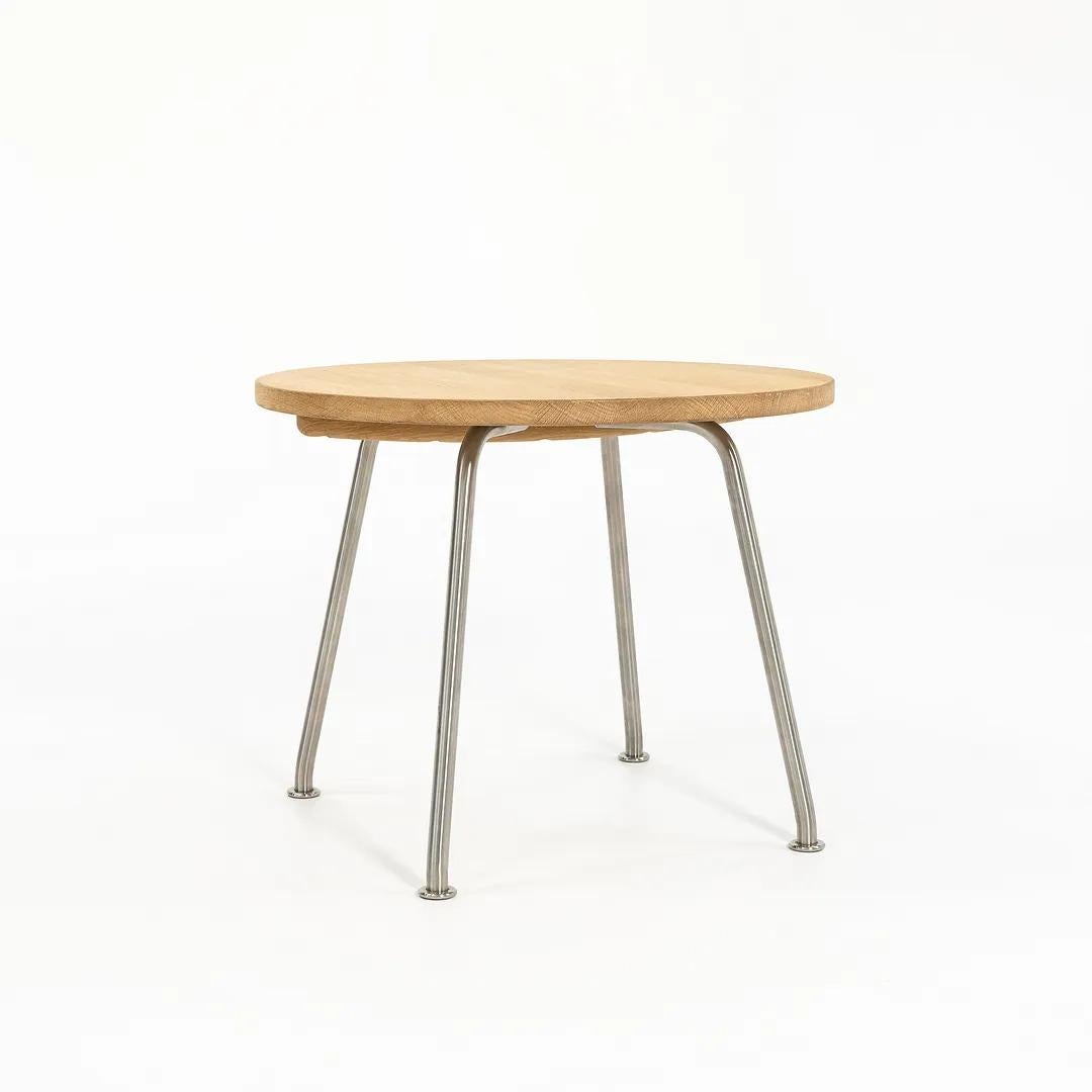 Contemporary 2020 Hans Wegner for Carl Hansen CH415 Side Table in Oak Oil w/ Legs 55cm Top For Sale