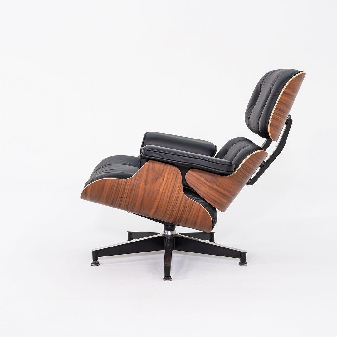 2020 Herman Miller Eames Lounge Chair and Ottoman in Black Leather and Walnut 3