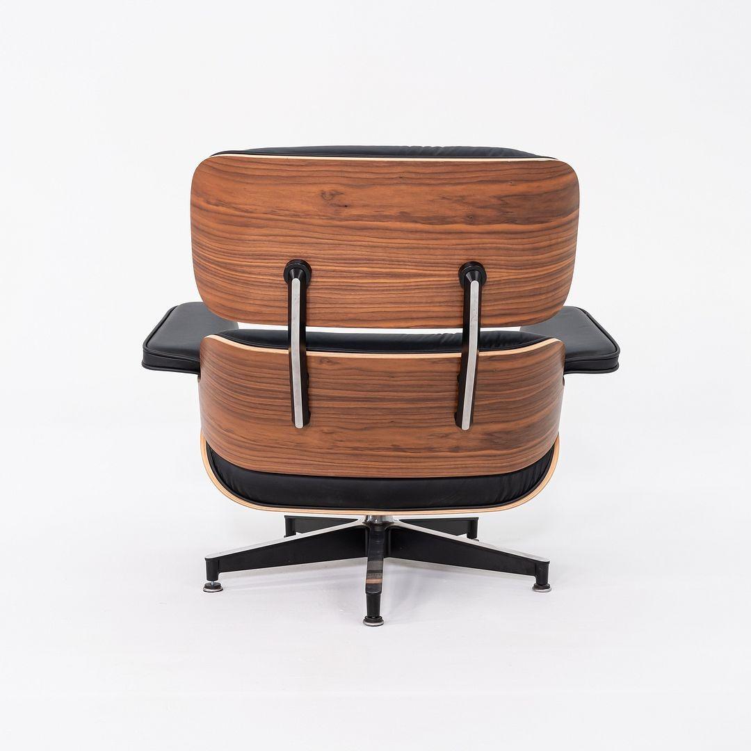 2020 Herman Miller Eames Lounge Chair and Ottoman in Black Leather and Walnut 4