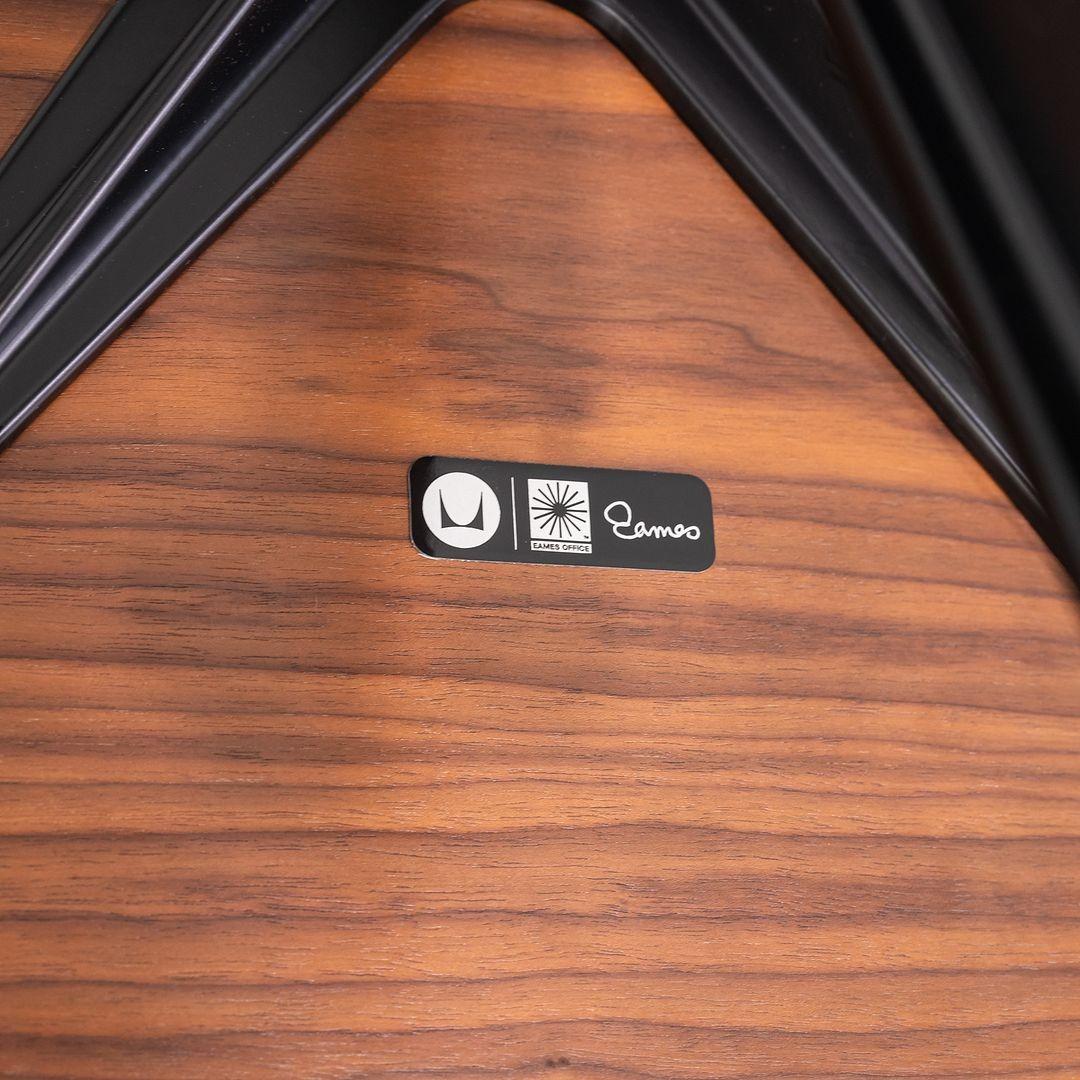 2020 Herman Miller Eames Lounge Chair and Ottoman in Black Leather and Walnut 9