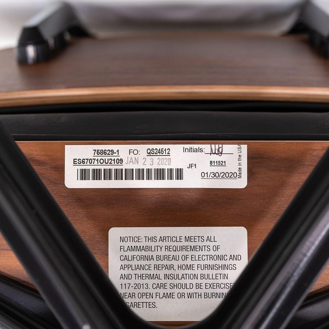 Contemporary 2020 Herman Miller Eames Lounge Chair and Ottoman in Black Leather and Walnut