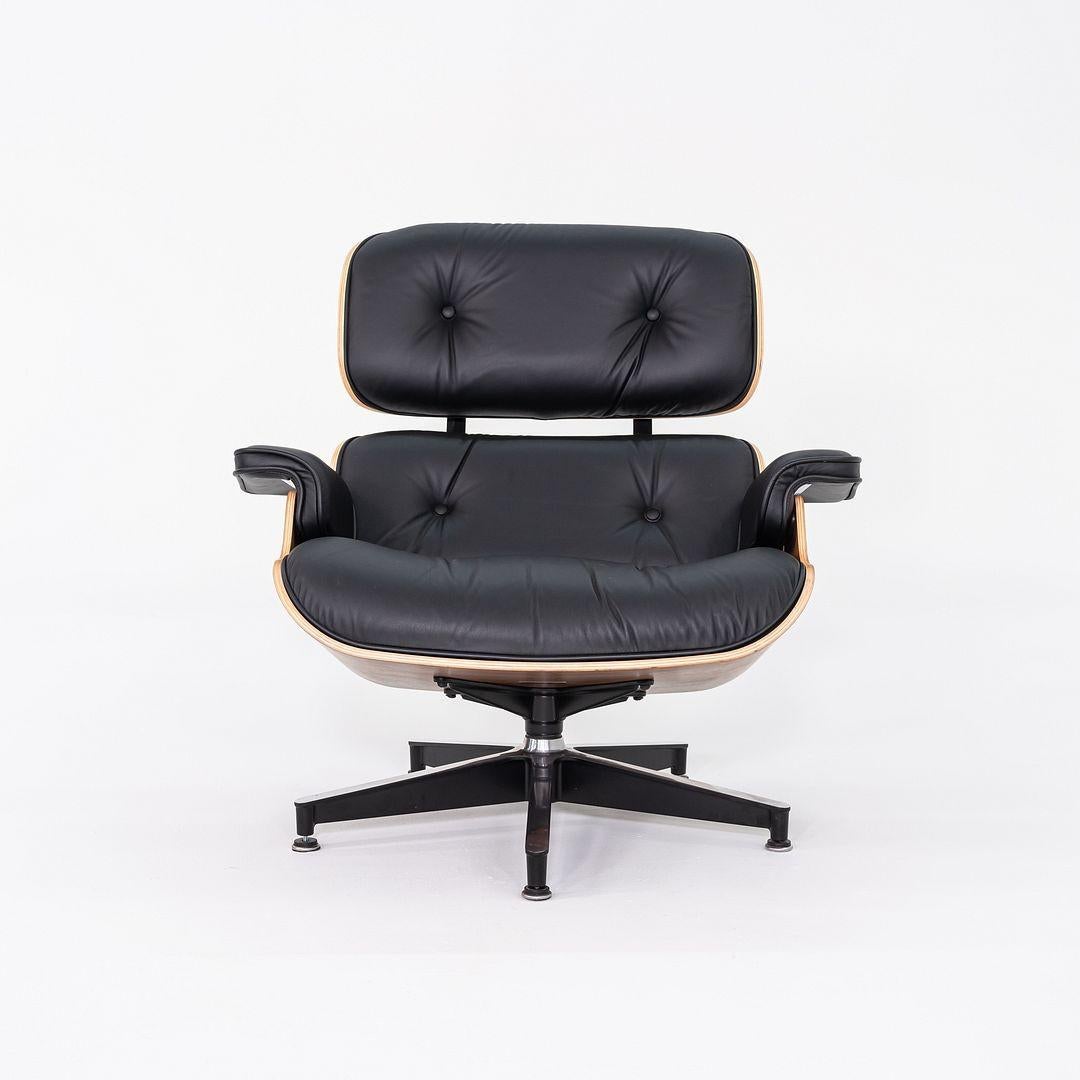 2020 Herman Miller Eames Lounge Chair and Ottoman in Black Leather and Walnut 1