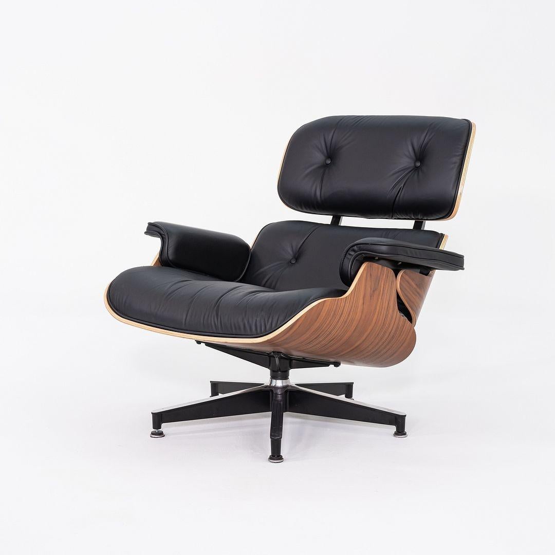 2020 Herman Miller Eames Lounge Chair and Ottoman in Black Leather and Walnut 2