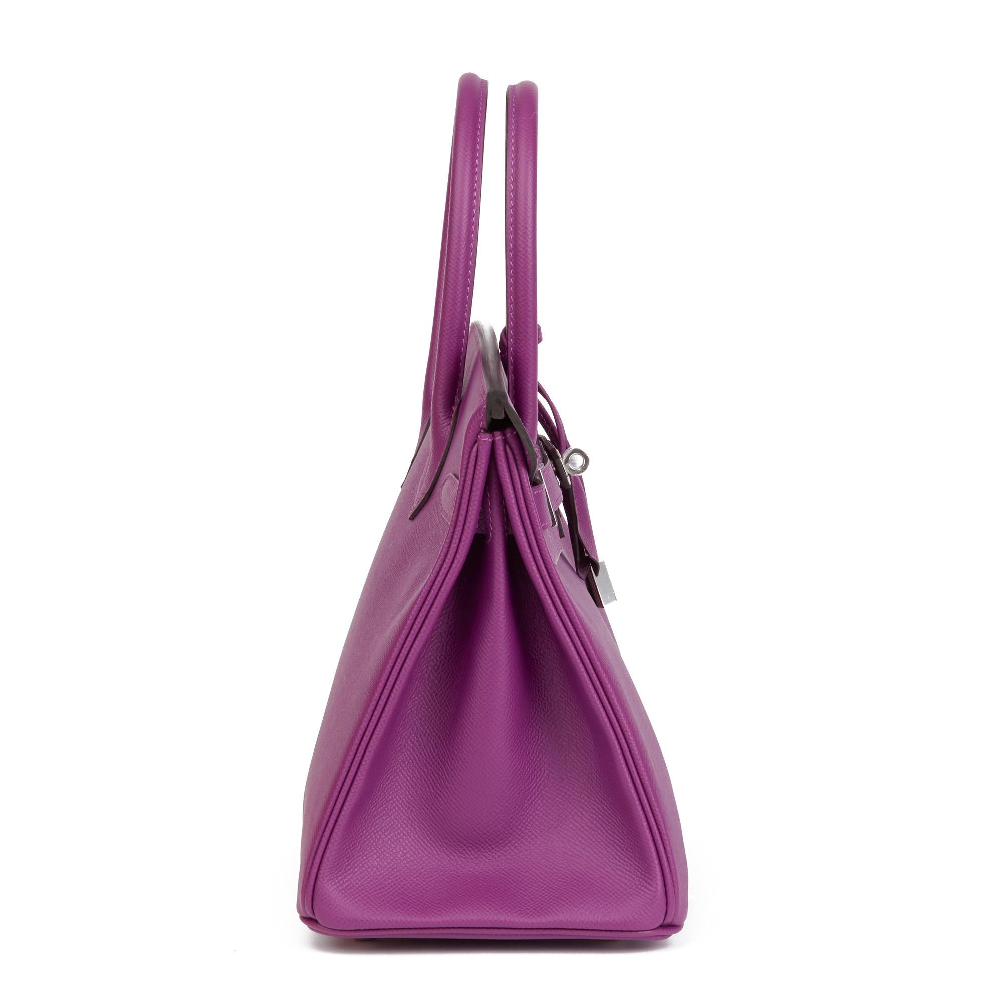 Purple 2020 Hermès Anemone Epsom Leather Birkin 30cm
