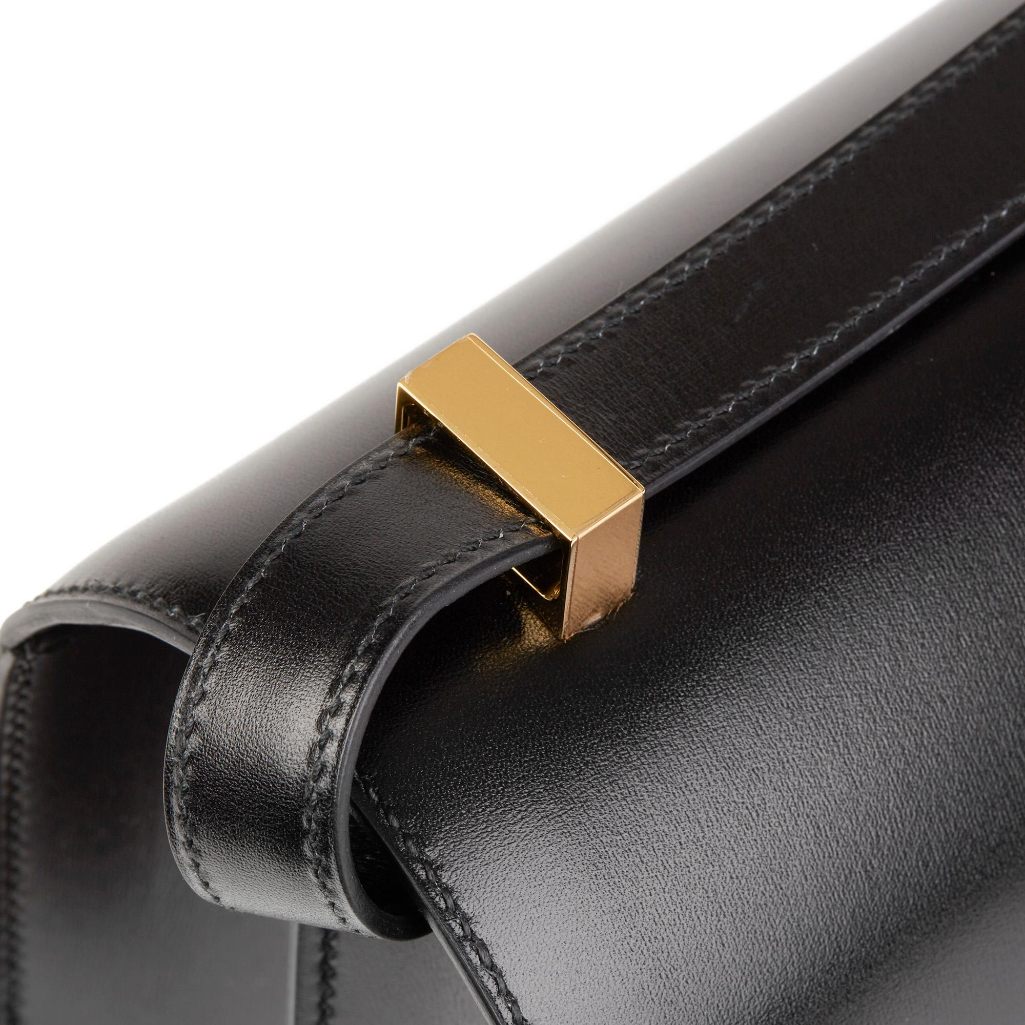 2020 Hermès Black Box Calf Leather Constance 23 In New Condition In Bishop's Stortford, Hertfordshire