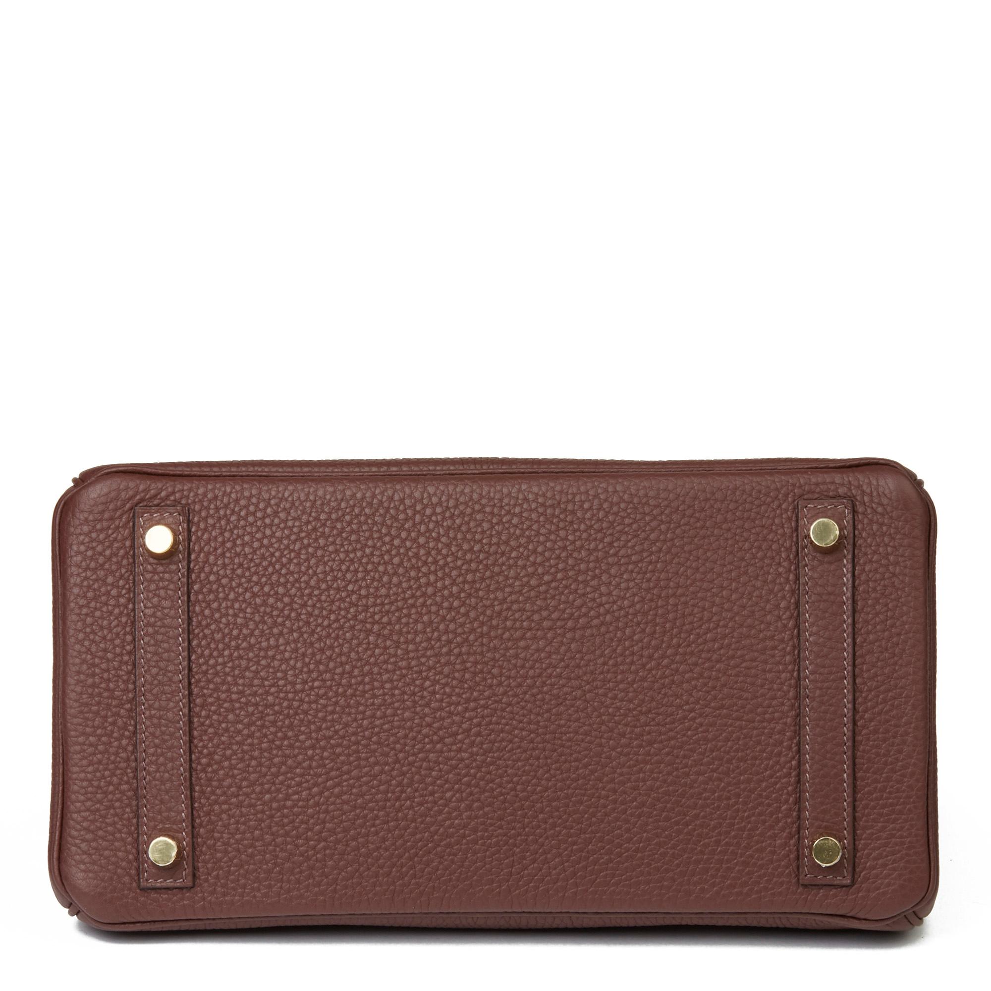 Brown 2020  Hermès Havane Clemence Leather Birkin 30cm