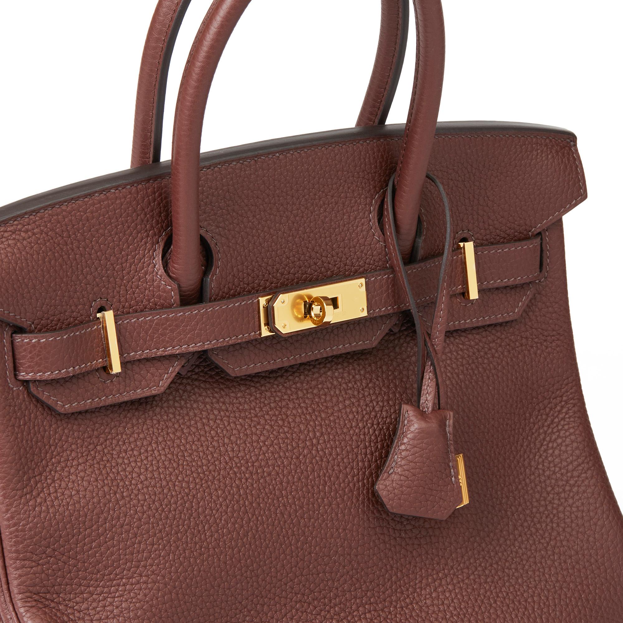 2020  Hermès Havane Clemence Leather Birkin 30cm In Excellent Condition In Bishop's Stortford, Hertfordshire