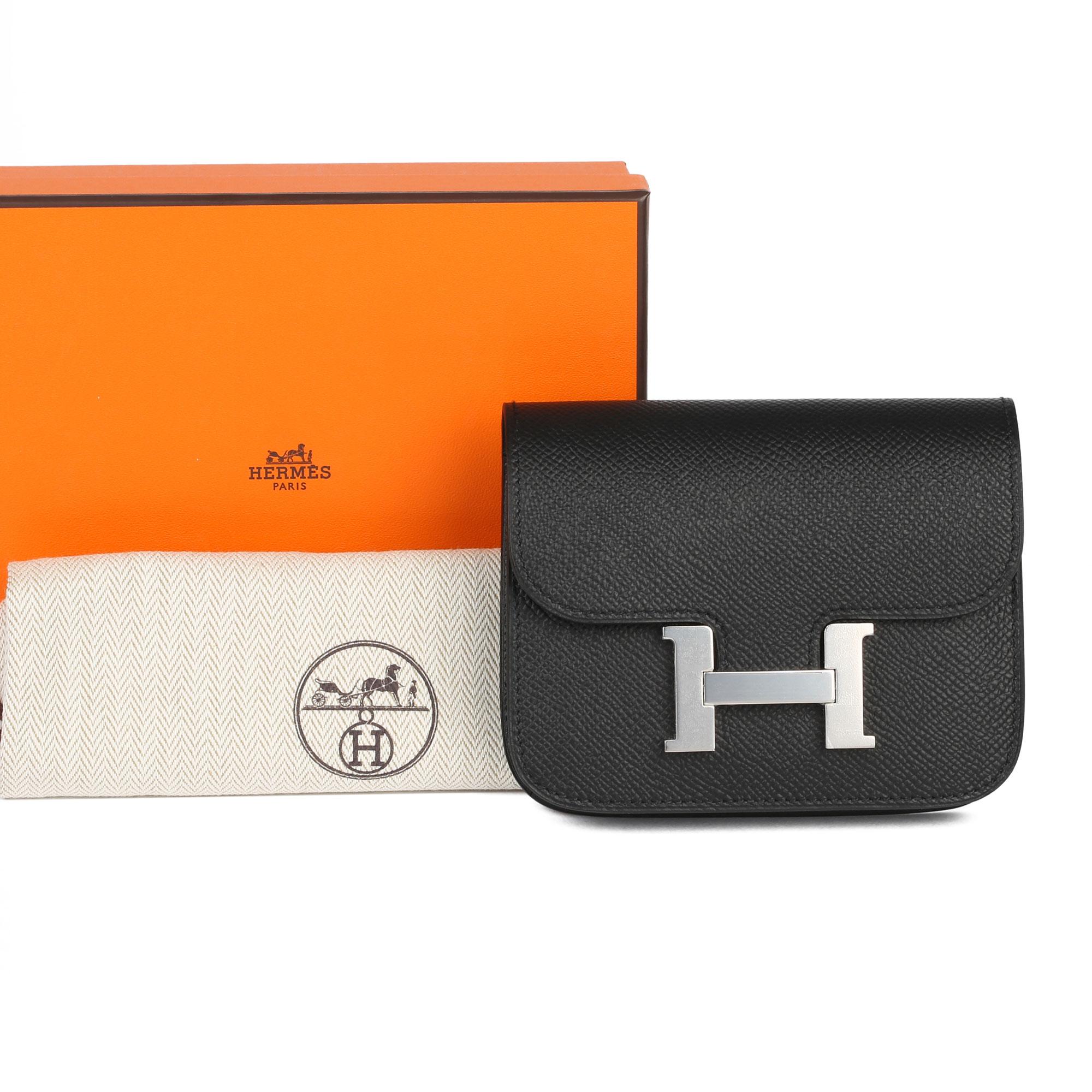 2020 Hermes Noir Epsom Leather Constance Slim Wallet 2
