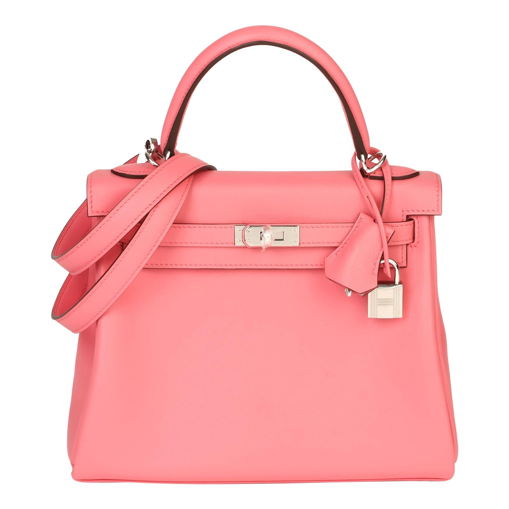 2020  Hermès Rose Ete Swift Leather Kelly 25cm 